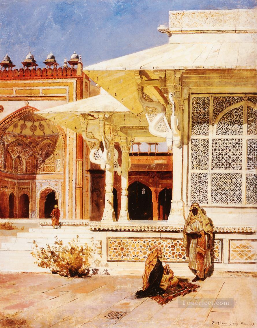 Tumba de mármol blanco en Suittitor Skiri Arabian Edwin Lord Weeks Pintura al óleo